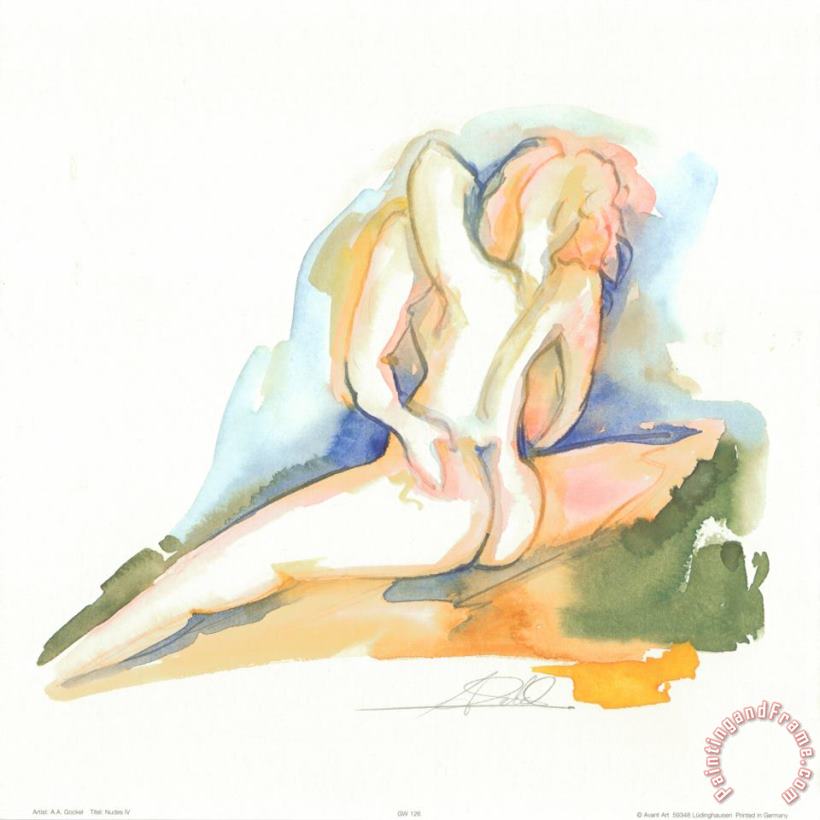 Nudes Iv painting - alfred gockel Nudes Iv Art Print