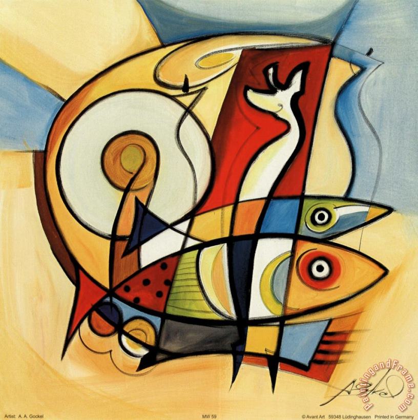 Sun Fish Ii painting - alfred gockel Sun Fish Ii Art Print