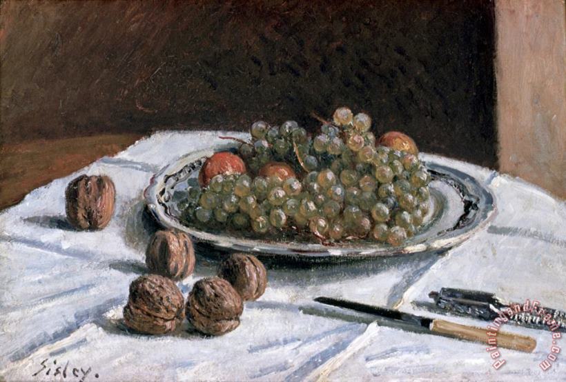 Grapes And Walnuts painting - Alfred Sisley Grapes And Walnuts Art Print