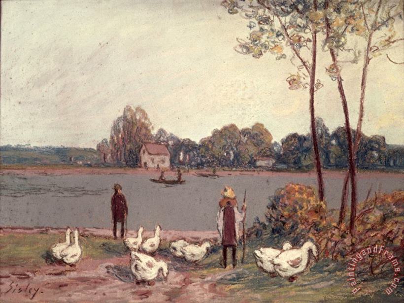 Alfred Sisley On The Banks of The Loing Art Painting
