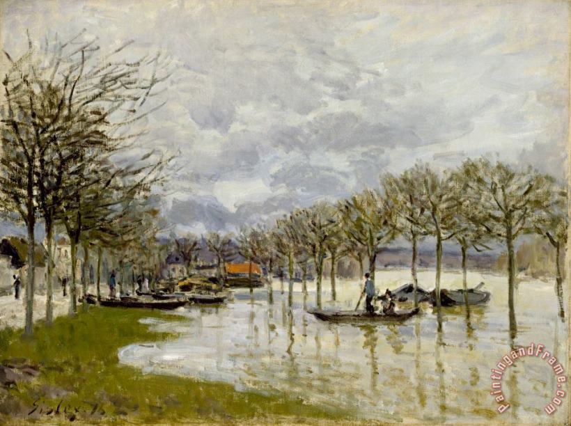 The Flood on The Road to Saint Germain painting - Alfred Sisley The Flood on The Road to Saint Germain Art Print