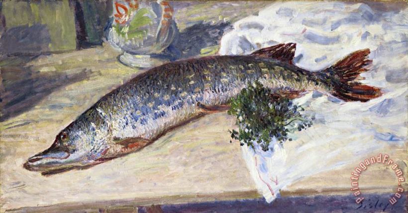 The Pike (le Brochet) painting - Alfred Sisley The Pike (le Brochet) Art Print