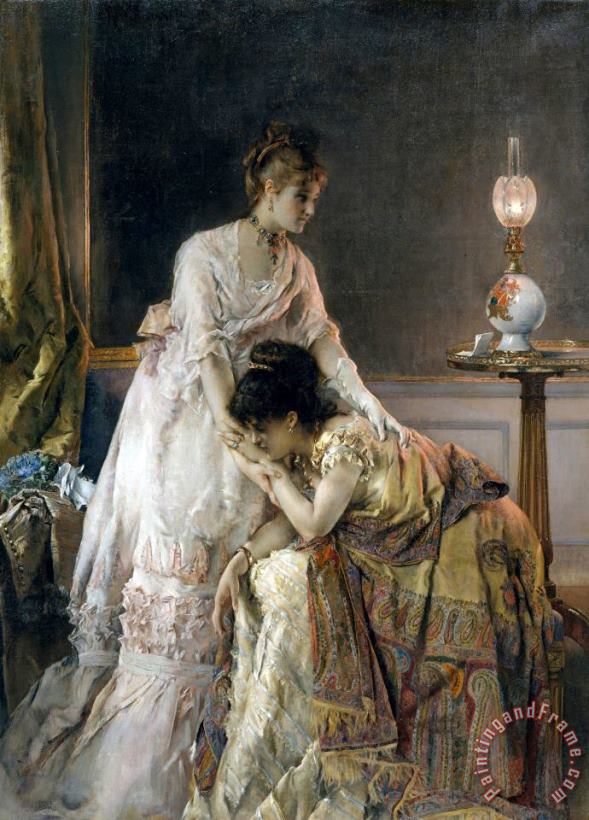 Alfred Stevens After The Ball, Also Known As Confidence Art Painting