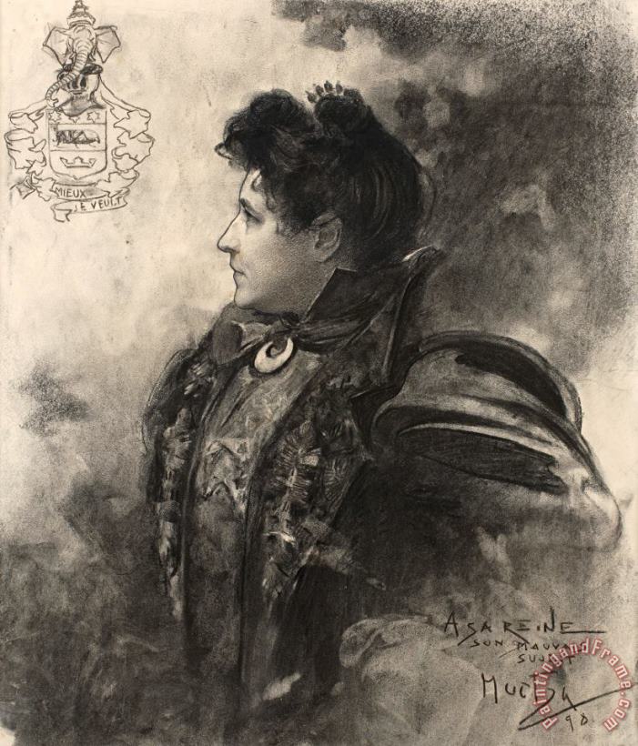Alphonse Maria Mucha Portrait of Sarah Bernhardt (henriette Rosine Bernard) Art Painting