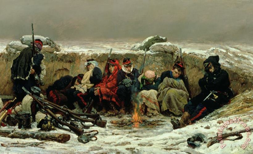 In The Trenches painting - Alphonse Marie de Neuville In The Trenches Art Print