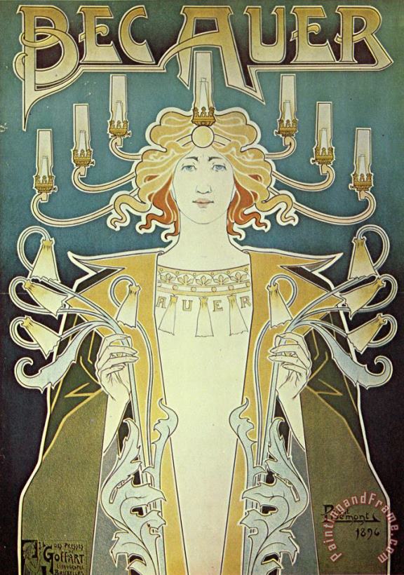 Alphonse Marie Mucha Becauer Lamps Art Print