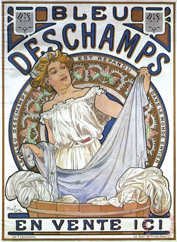 Alphonse Marie Mucha Bleu Dsechamps Sold Here Art Print