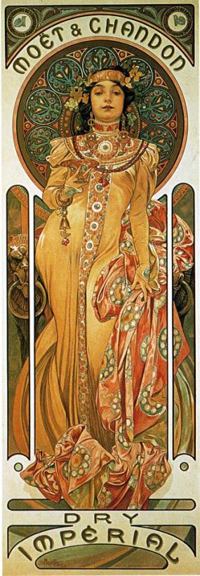 Chandon Cremant Imperial 1899 painting - Alphonse Marie Mucha Chandon Cremant Imperial 1899 Art Print