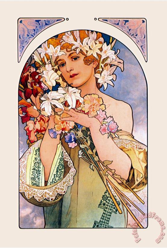 Alphonse Marie Mucha Flower Art Print