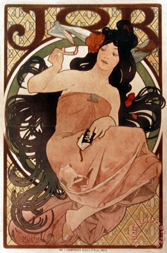 Alphonse Marie Mucha Mucha Cigarette Paper Ad Art Painting