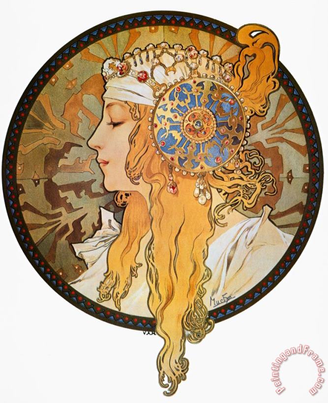 Mucha Poster C1900 painting - Alphonse Marie Mucha Mucha Poster C1900 Art Print
