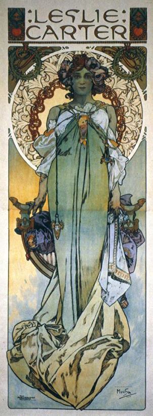 Mucha Theatrical Poster painting - Alphonse Marie Mucha Mucha Theatrical Poster Art Print