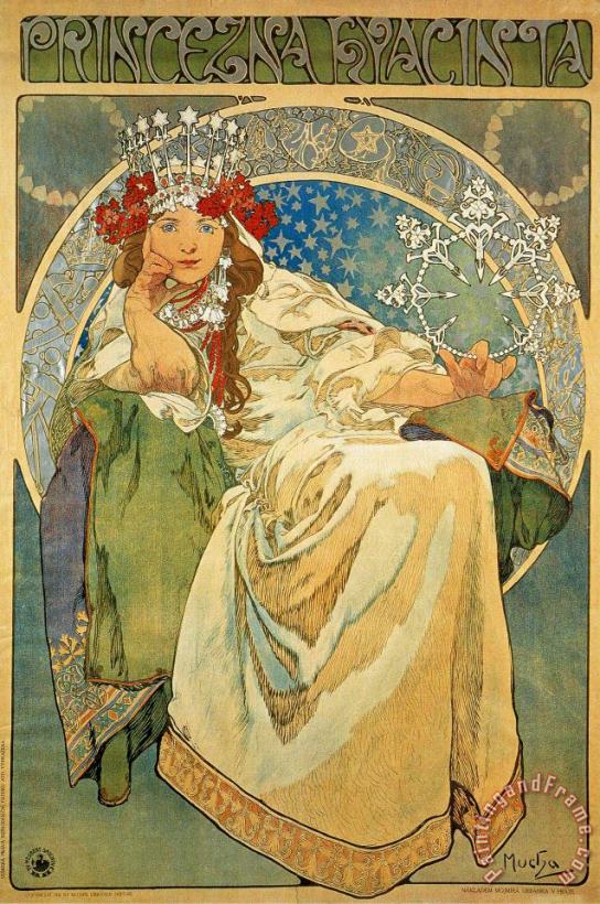 Princess Hyacinth 1911 painting - Alphonse Marie Mucha Princess Hyacinth 1911 Art Print