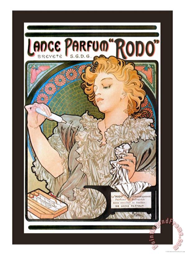 Rodo Perfume Fragrance painting - Alphonse Marie Mucha Rodo Perfume Fragrance Art Print