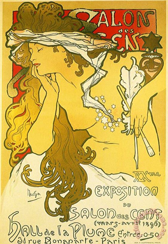 Alphonse Marie Mucha Salon of The Hundred 1896 Art Print