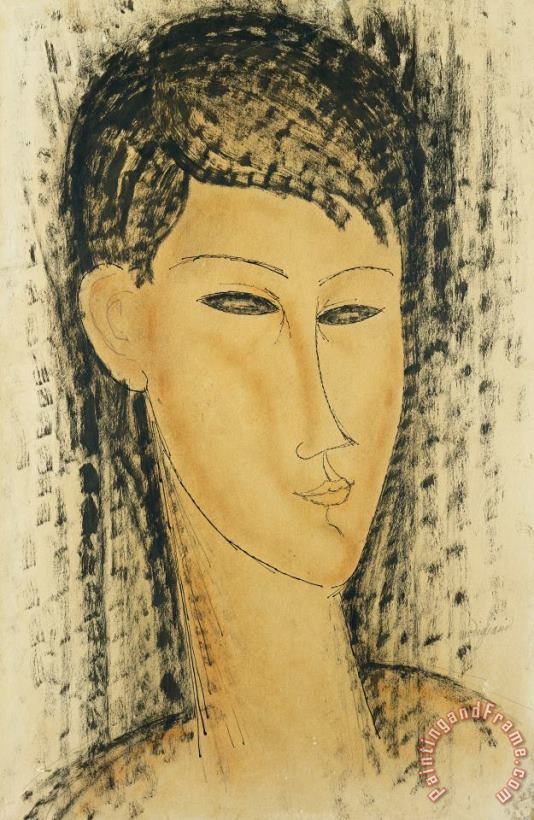 Amedeo Modigliani Head Of A Young Women Art Print