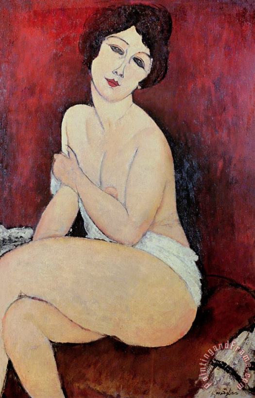 Large Seated Nude painting - Amedeo Modigliani Large Seated Nude Art Print