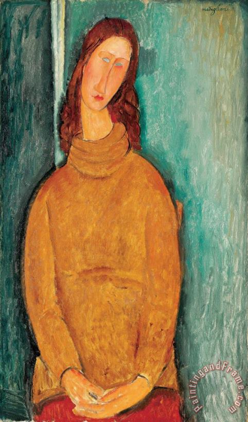 Portrait of Jeanne Hebuterne painting - Amedeo Modigliani Portrait of Jeanne Hebuterne Art Print