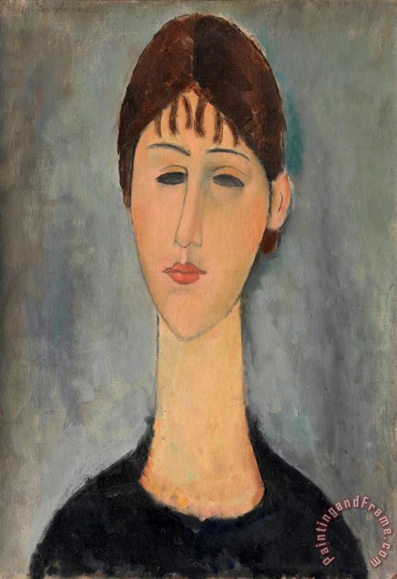Portrait of Mme Zborowska painting - Amedeo Modigliani Portrait of Mme Zborowska Art Print
