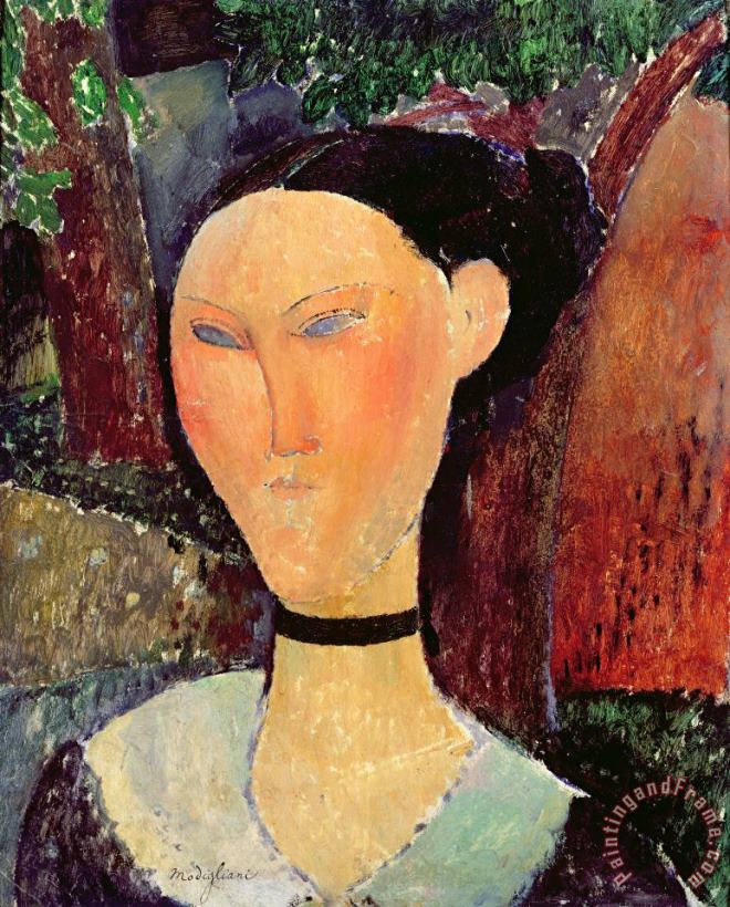 Amedeo Modigliani Woman with a Velvet Neckband Art Painting