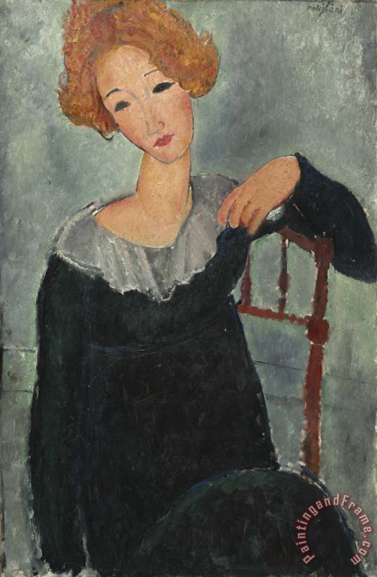 Woman with Red Hair painting - Amedeo Modigliani Woman with Red Hair Art Print