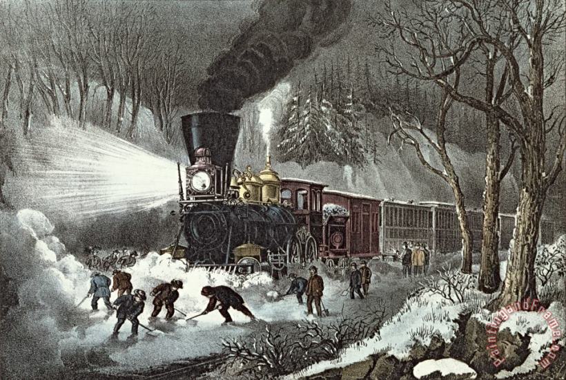 American Railroad Scene Currier and Ives Art Print