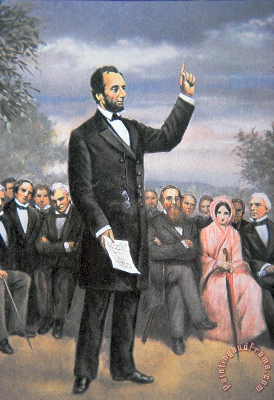 American School Abraham Lincoln Delivering The Gettysburg Address Art Painting