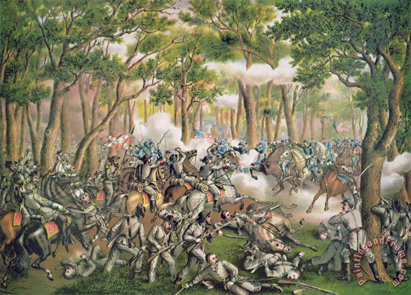 Battle of the Wilderness May 1864 painting - American School Battle of the Wilderness May 1864 Art Print