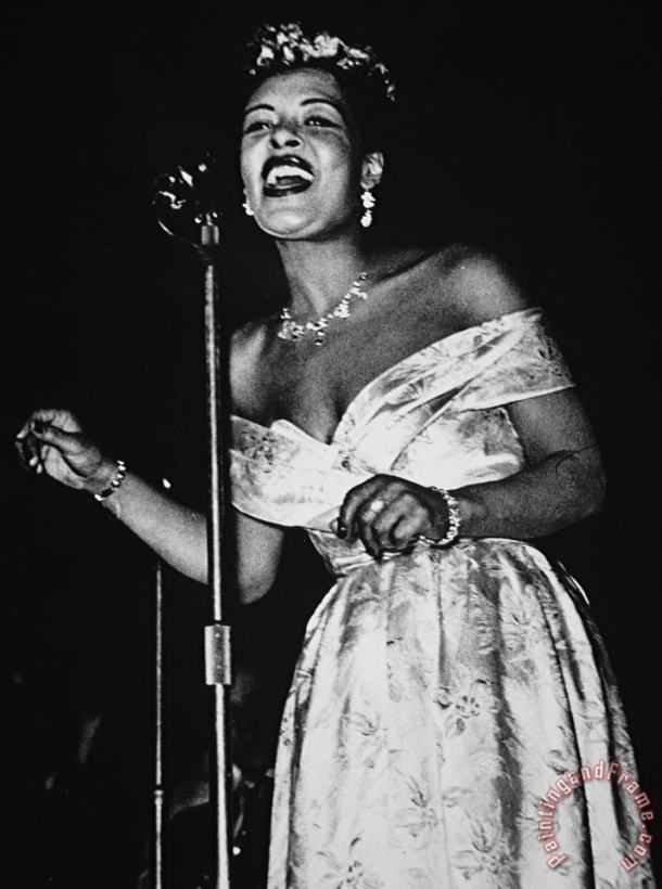 Billie Holiday painting - American School Billie Holiday Art Print