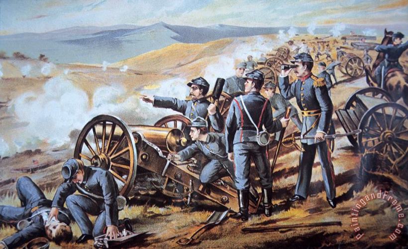 Federal field artillery in action during the American Civil War painting - American School Federal field artillery in action during the American Civil War Art Print