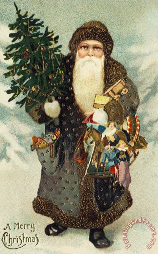 American School Santa Claus with Toys Art Painting