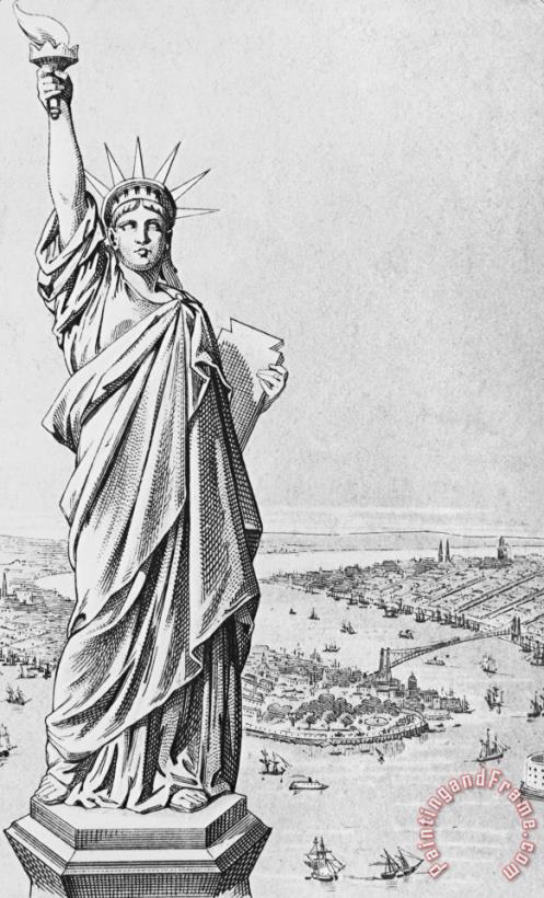 American School The Statue Of Liberty New York Art Print