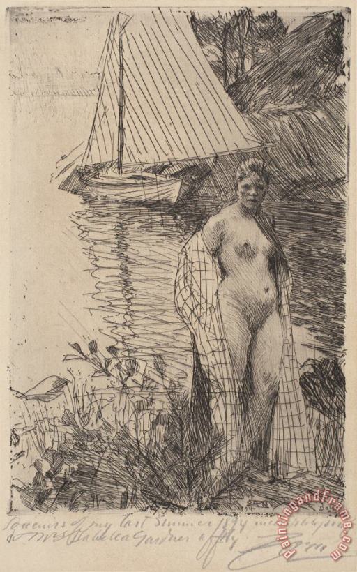 Anders Zorn My Model And My Boat Art Print