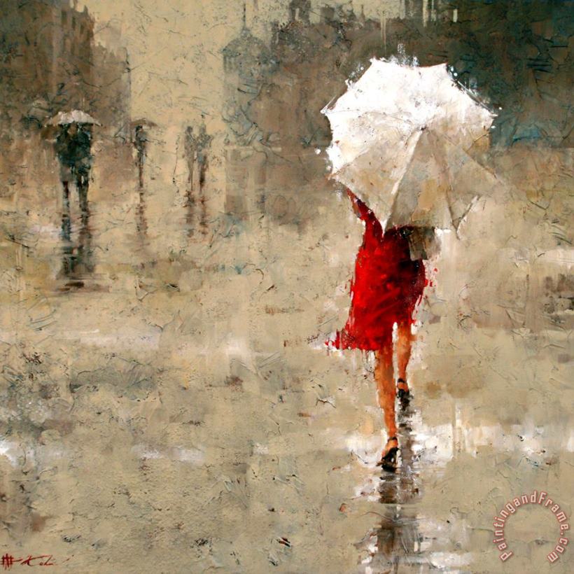 Red And White painting - Andre Kohn Red And White Art Print