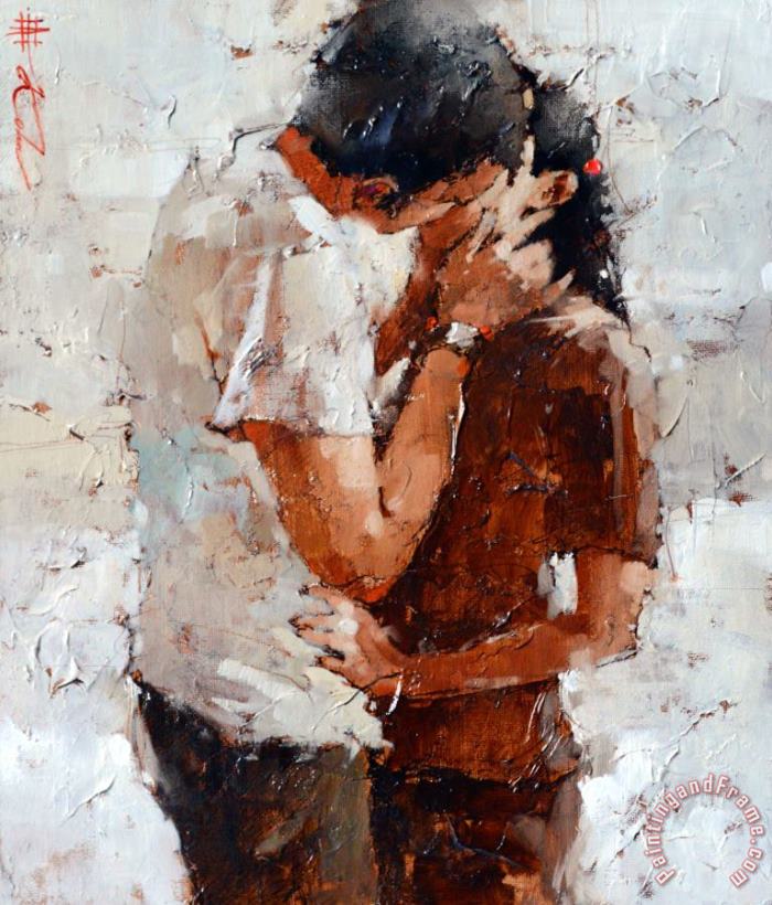 The Kiss Series #18 painting - Andre Kohn The Kiss Series #18 Art Print