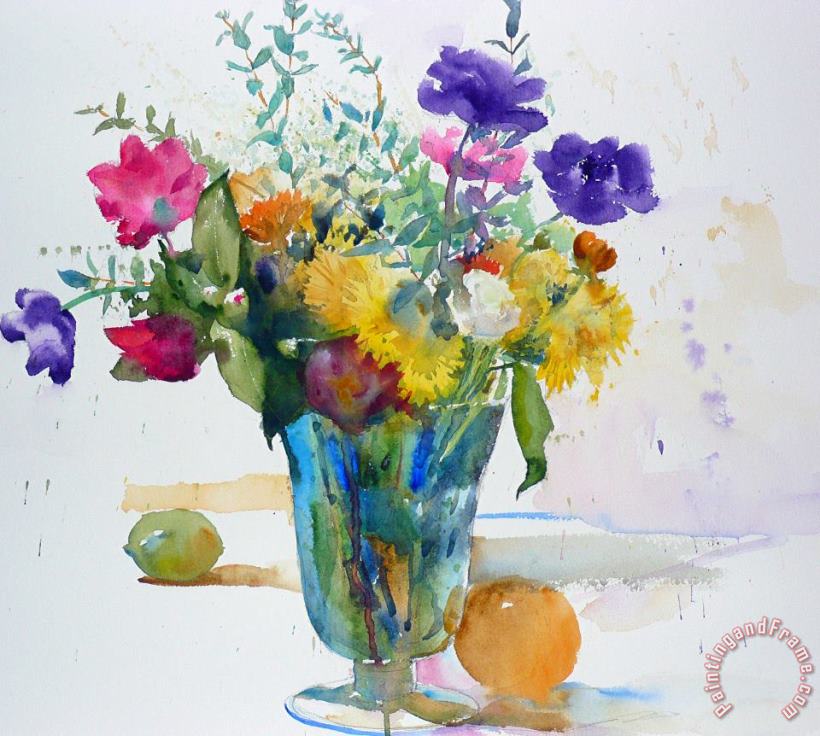 Andre Mehu Bouquet study with anemones Art Painting