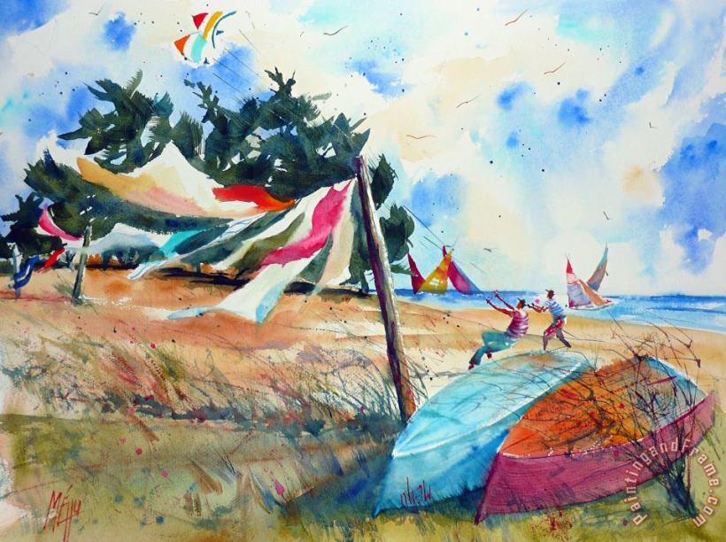 Andre Mehu In the wind Art Painting