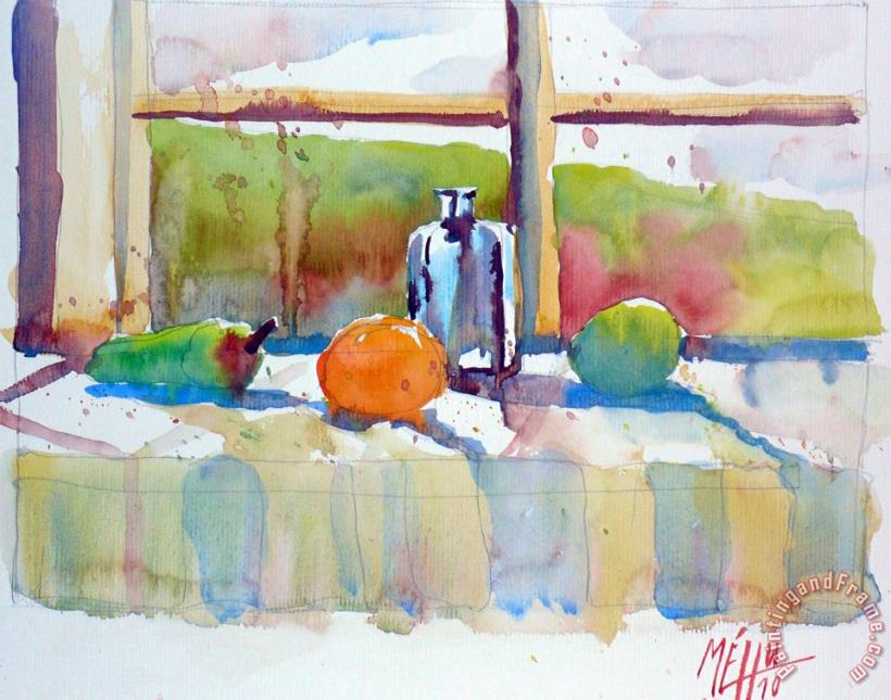 Still life by the window painting - Andre Mehu Still life by the window Art Print