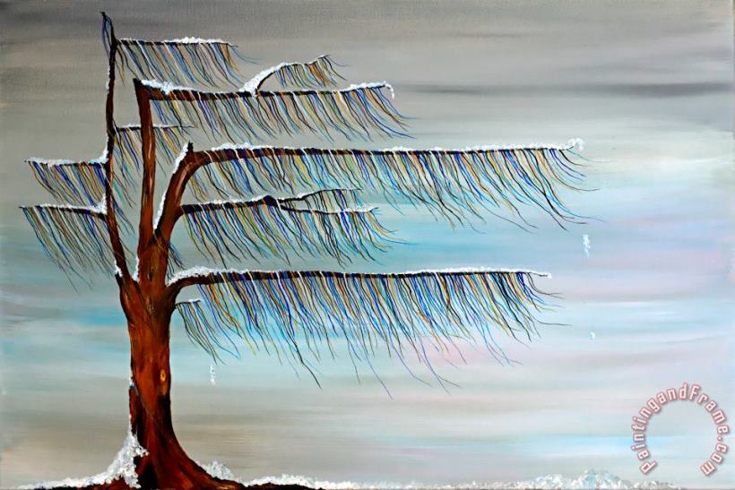 Winter Blues painting - Andrea Youngman Winter Blues Art Print