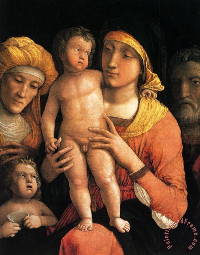 The Holy Family with Saint Elizabeth And The Infant John The Baptist painting - Andrea Mantegna The Holy Family with Saint Elizabeth And The Infant John The Baptist Art Print