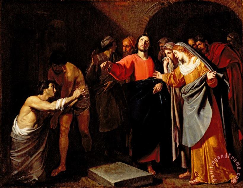 The Raising of Lazarus painting - Andrea Vacco The Raising of Lazarus Art Print