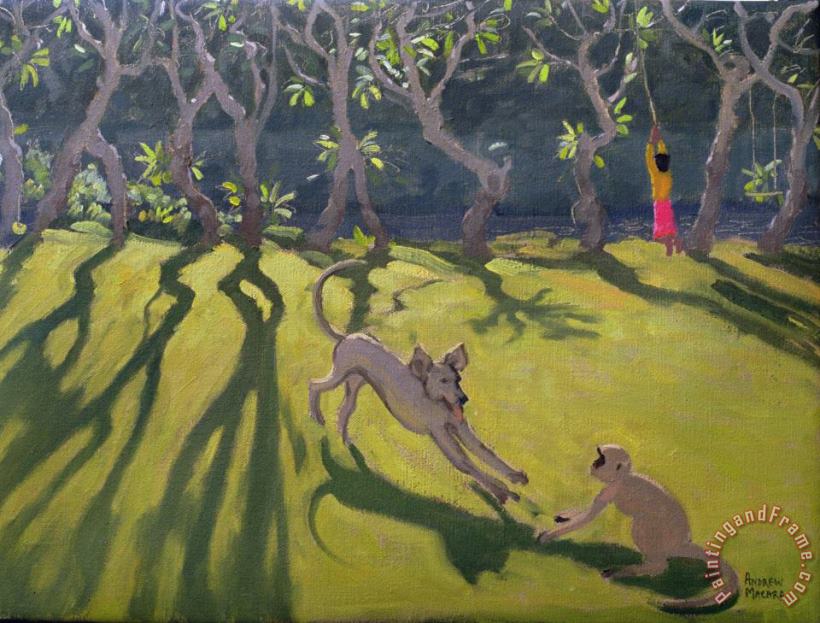 Dog and Monkey painting - Andrew Macara Dog and Monkey Art Print