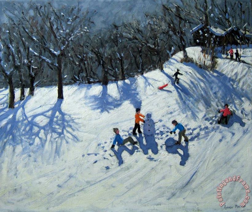 The Snowman painting - Andrew Macara The Snowman Art Print