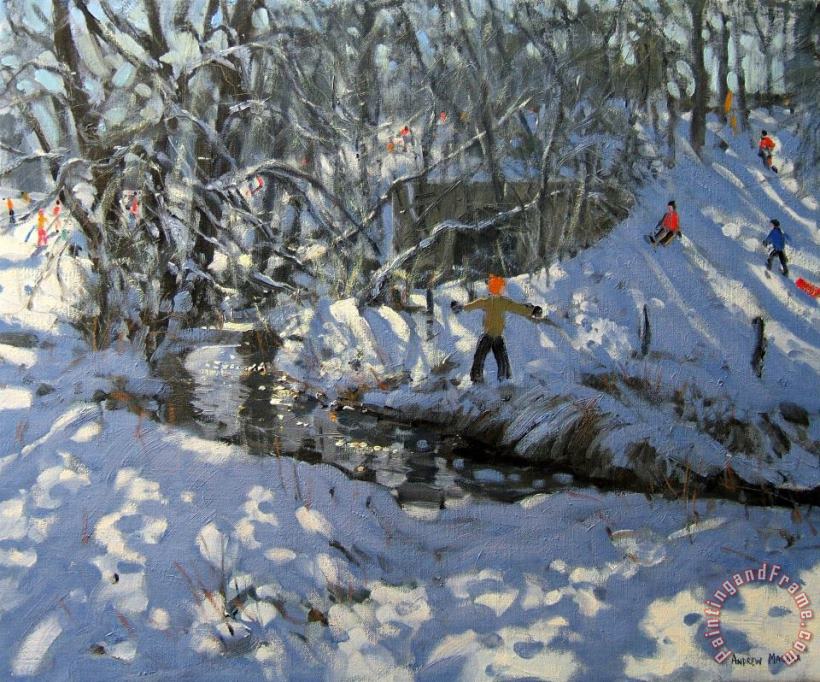 Winter Stream painting - Andrew Macara Winter Stream Art Print