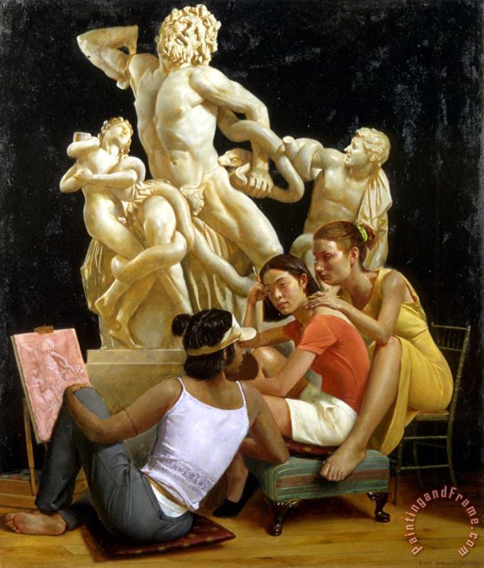 Andrew Sterrett Conklin Students with Laocoon Art Painting