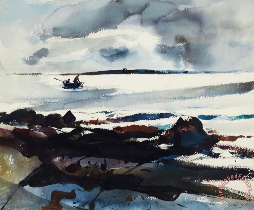 Fishermen Coming Ashore, 1939 painting - andrew wyeth Fishermen Coming Ashore, 1939 Art Print