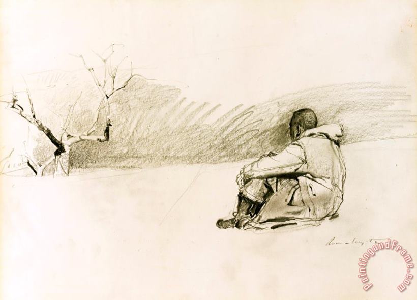 andrew wyeth Study for Army Surplus Art Painting