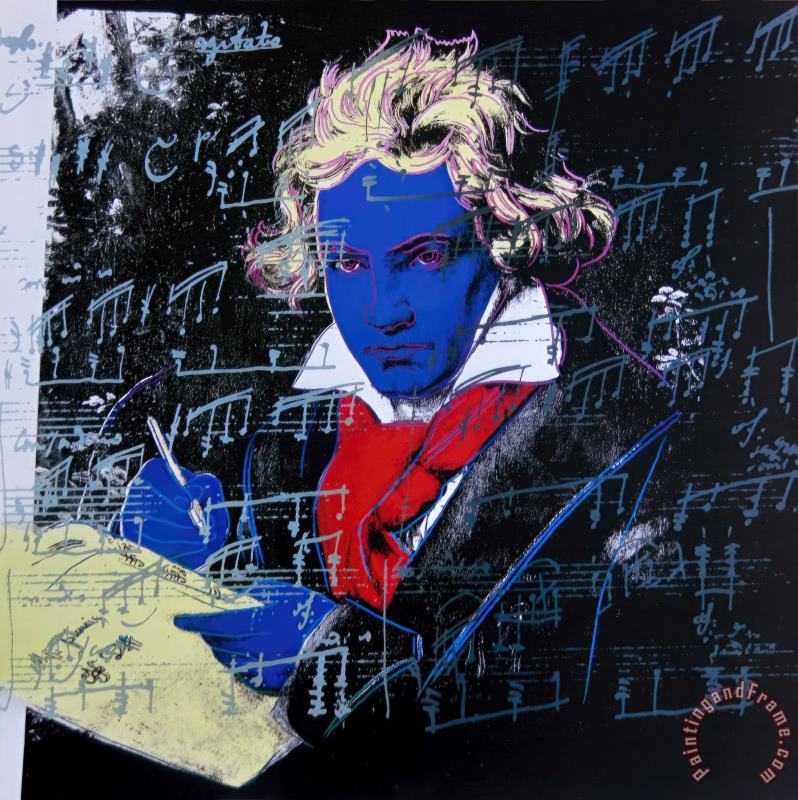 Beethoven C 1987 Blue Face painting - Andy Warhol Beethoven C 1987 Blue Face Art Print