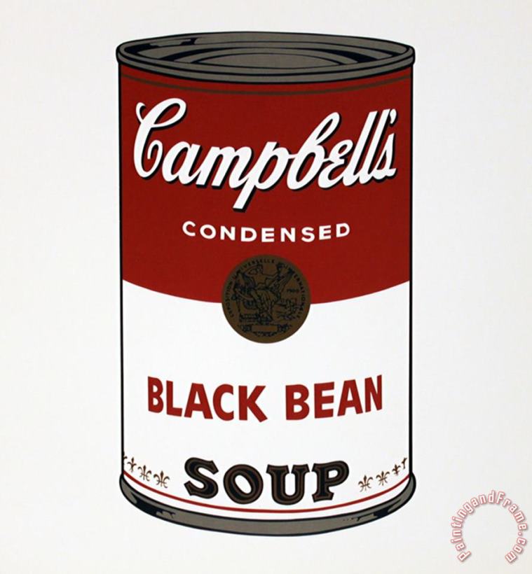 Andy Warhol Black Bean Soup Art Painting