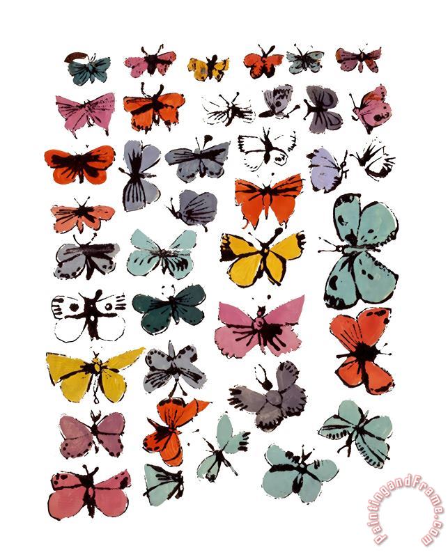 Butterflies 1955 painting - Andy Warhol Butterflies 1955 Art Print